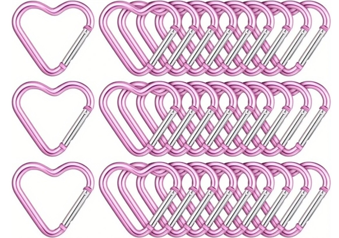 Metal Bats, Hearts, and Double Carabiners Clips Brand New CHOOSE COLOR