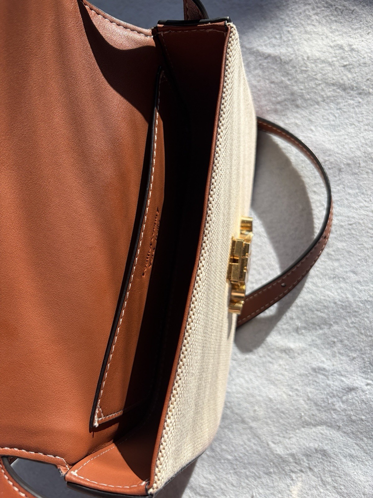 CELINE Macadam Crossbody Shoulder Bag Brown PVC & Leather Made in Italy