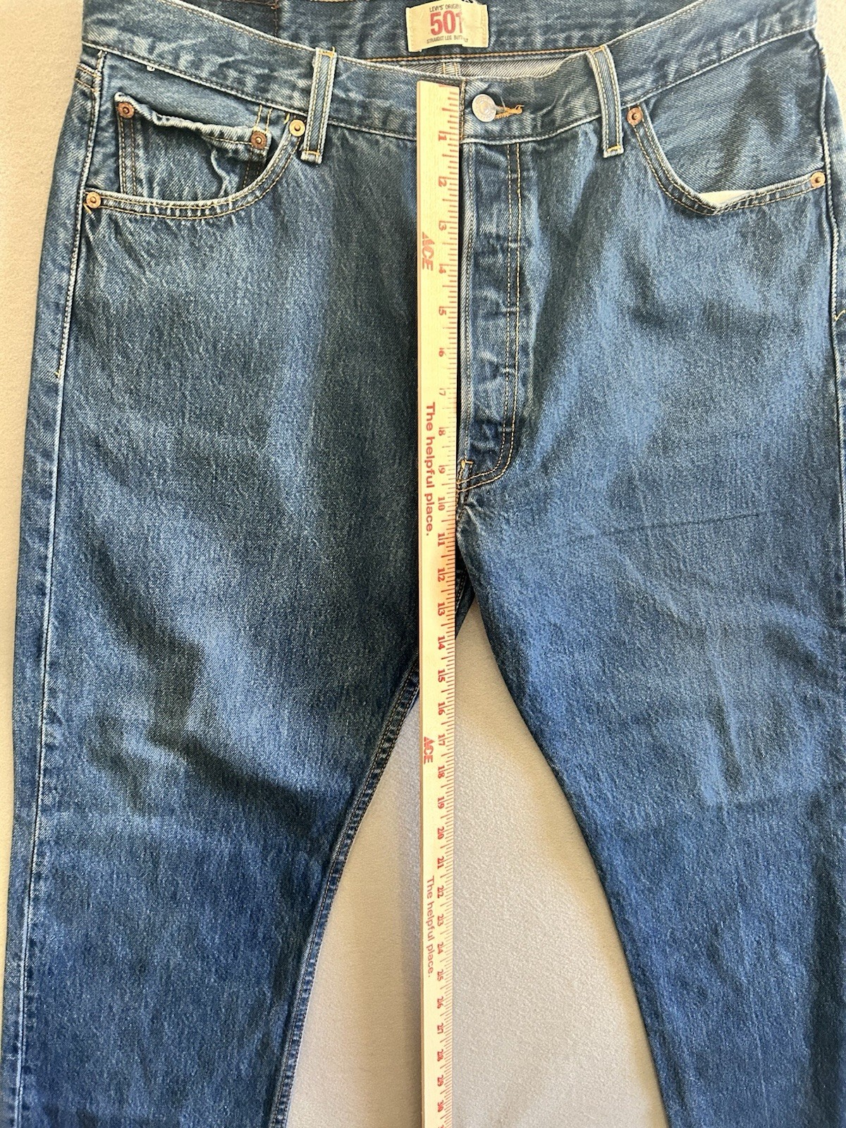 Levi’s 501 Original Fit Button Fly Jeans Men’s 38×30 Blue Straight Leg Cotton Me