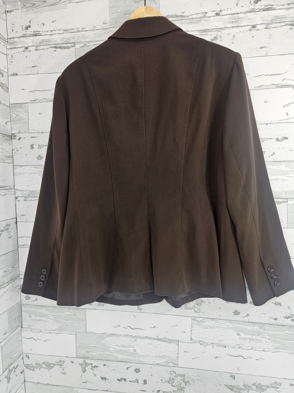 East 5th Womens Plus Size 18W Brown Blazer Nanotex Spill Resistant Fabric