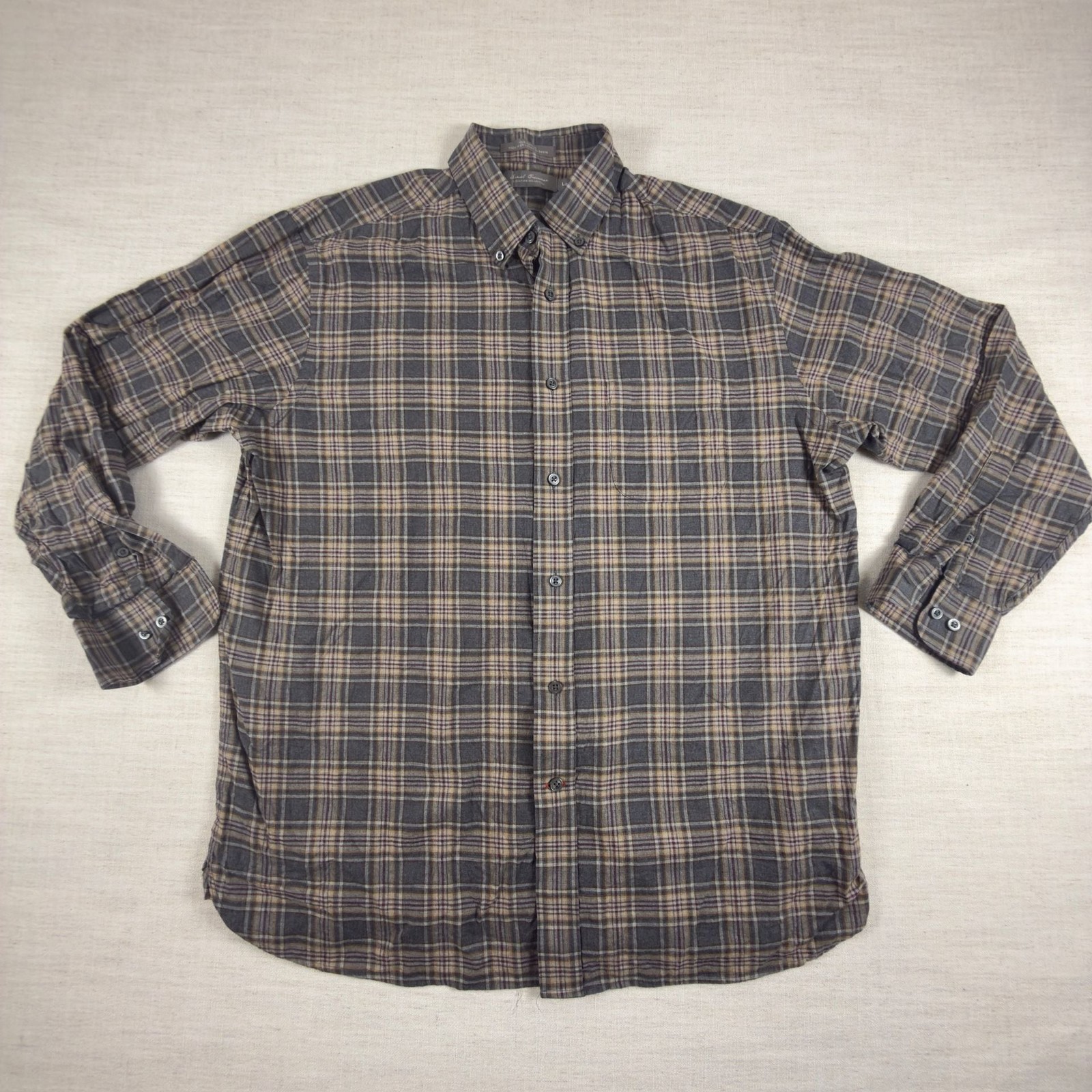 Daniel Cremieux Signature Collection Plaid Button Down Shirt Size L