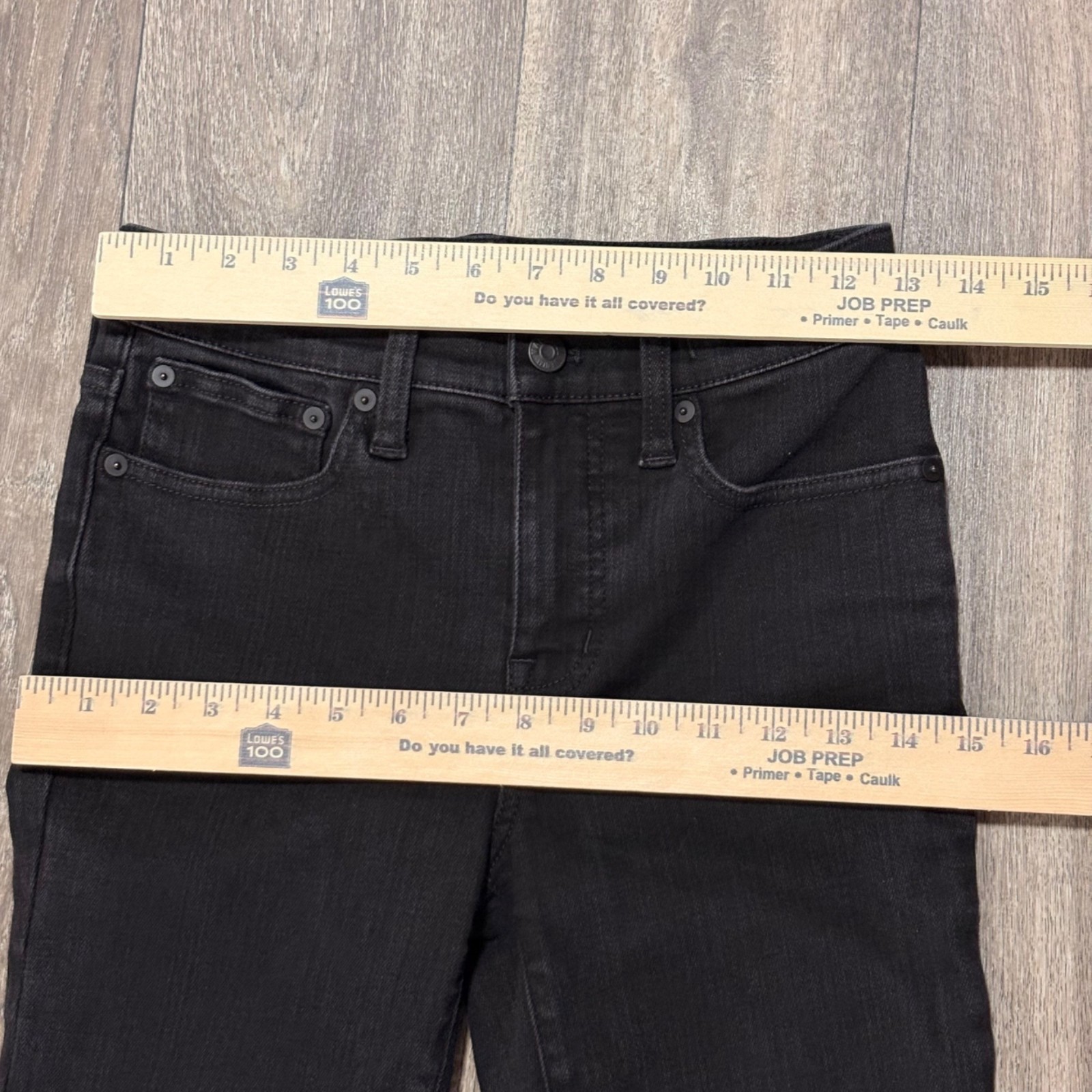 Madewell Mid-Rise Kick Out Jeans Black Flared Stretch Womens SZ 25 X26.5IN