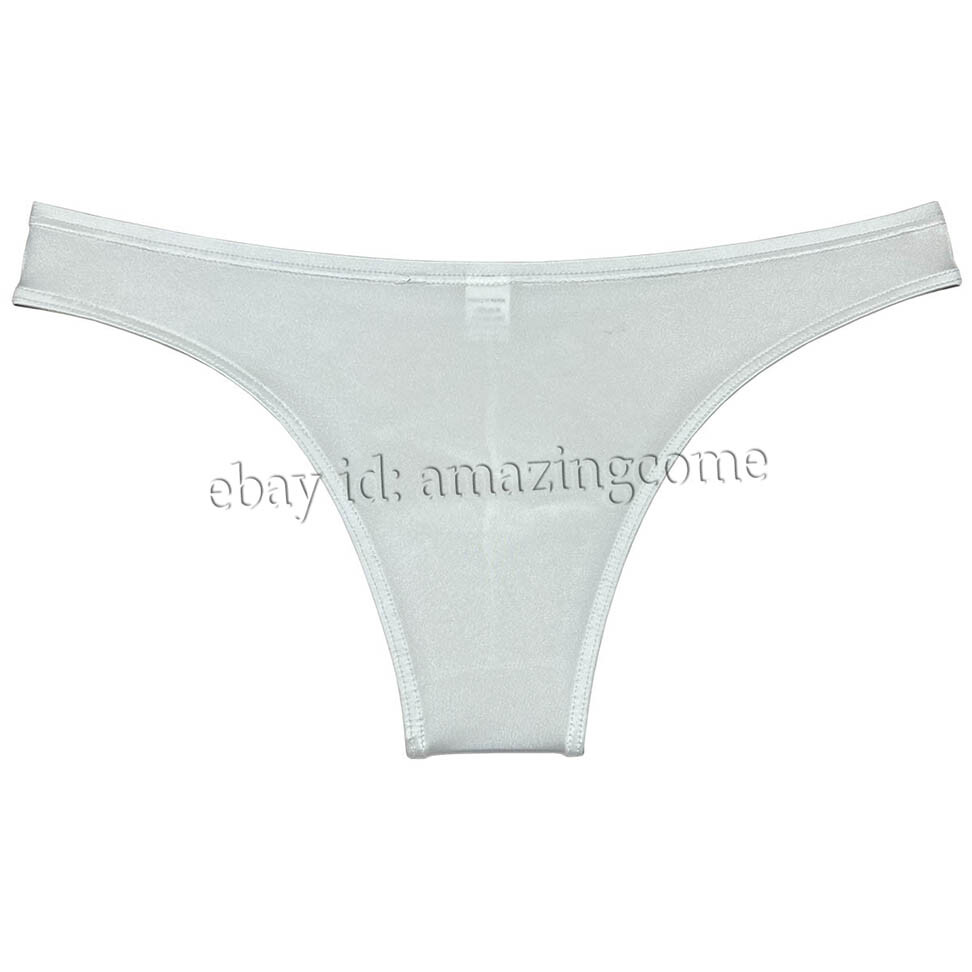 Sex Men Silk Glossy Bikini Briefs Male Cheek Underwear 1/2 Hip Coverage Swimsuit