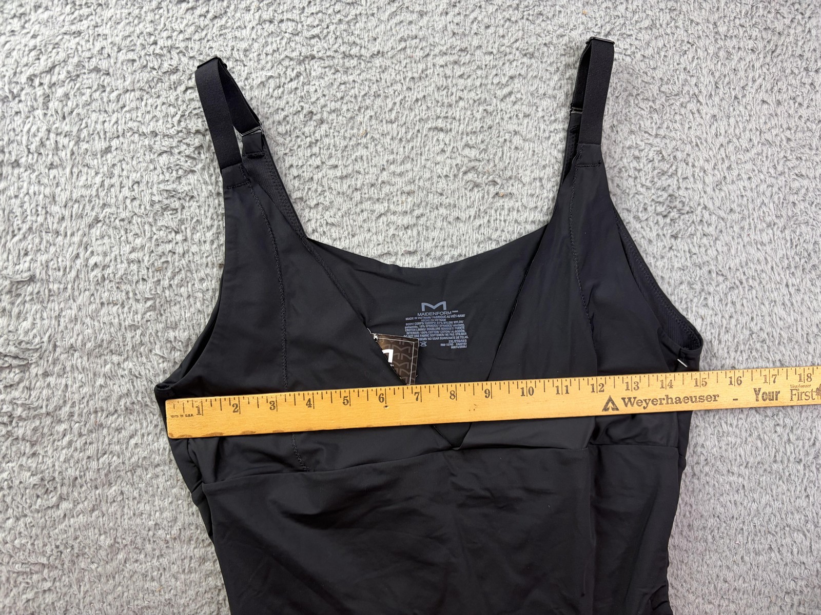 Maidenform Torsette Shapewear Bodysuit Womens 2XL Black Open Bust Bodyshaper