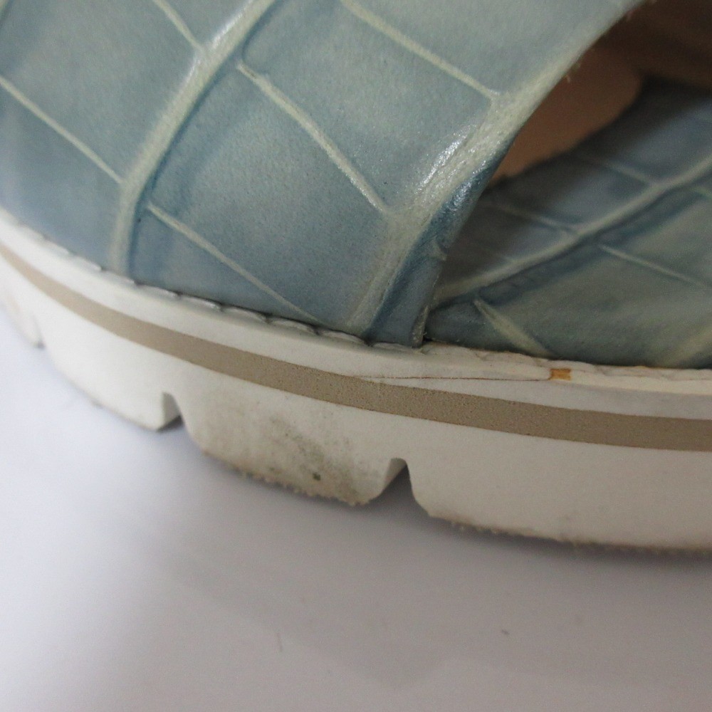 Luca Grossi Motif Platform Sandals, Approx. 9.3 inches, Blue Women USED