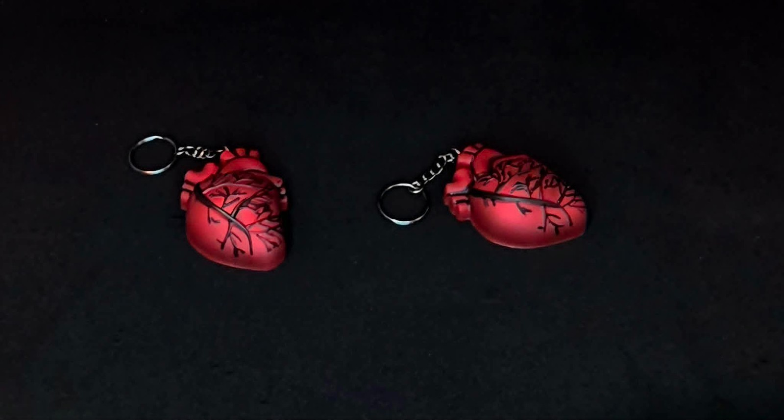 Gothic Red Heart 3D Resin Keychain @ Soldierzgurl Dezignz