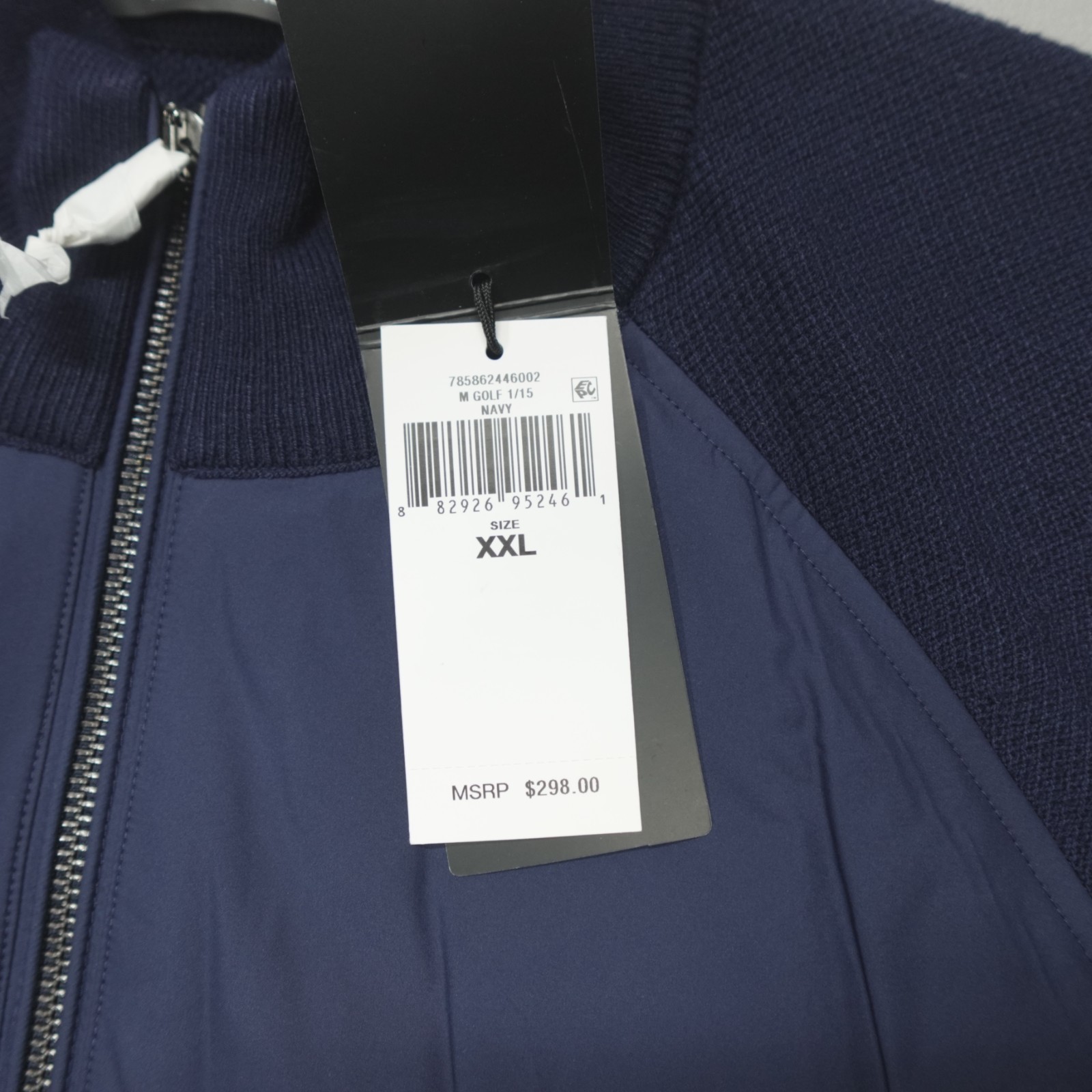 RLX Ralph Lauren Men’s Hybrid Full Zip Sweater Golf Navy Jacket Primaloft $298