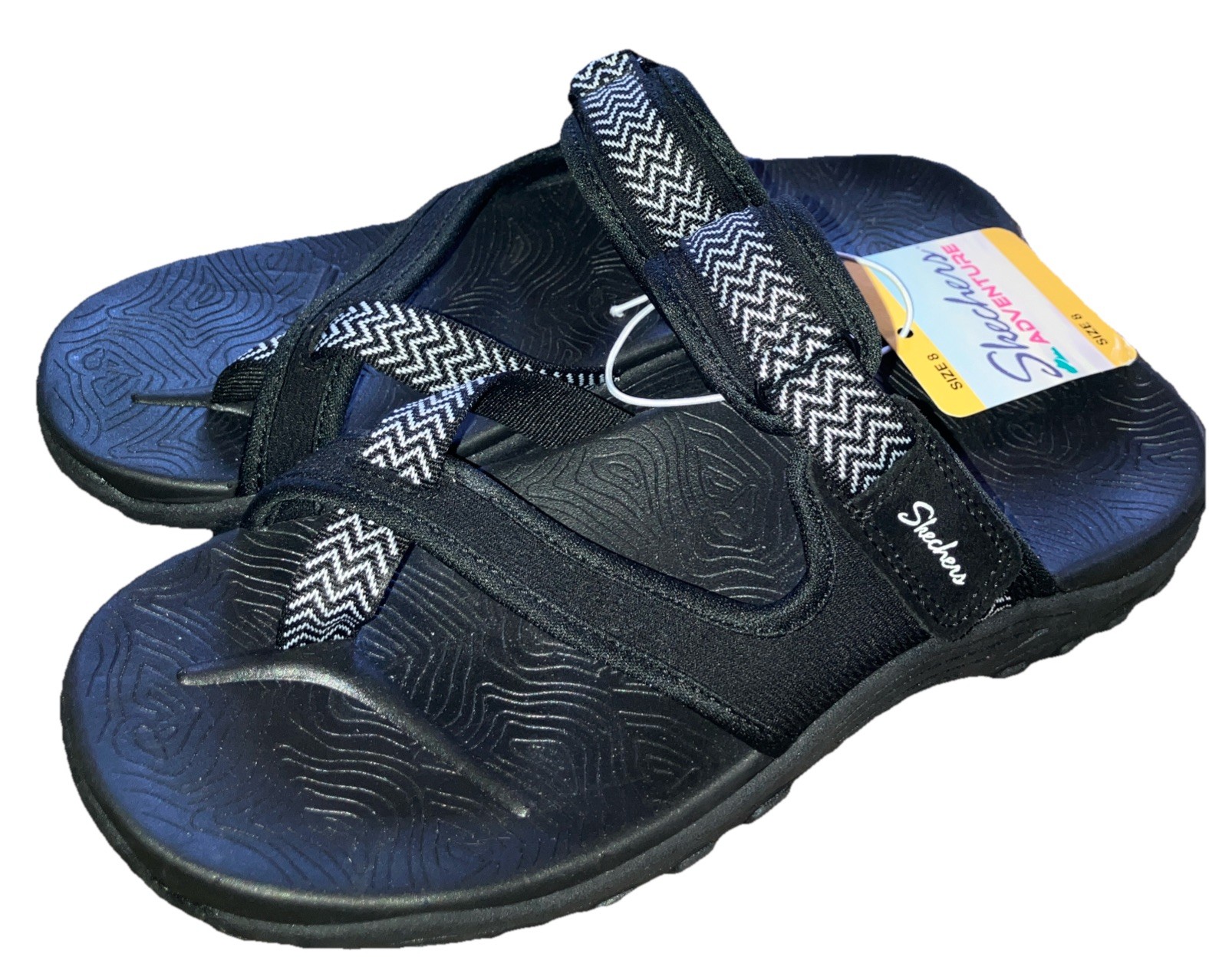 Skechers Adventure Reggae Hook & Loop Strap Slide New Sandal Womens Size 8