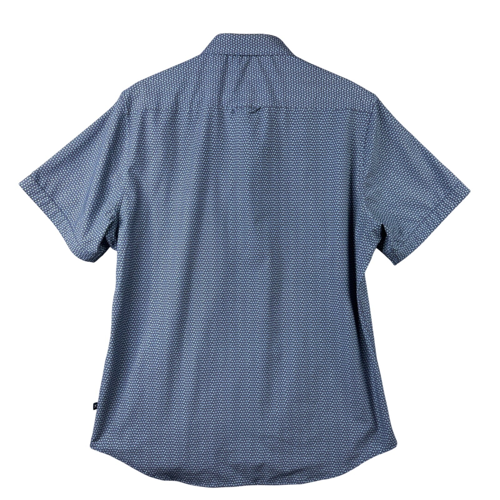 7 Diamonds Higher Love Mens Blue Geometric Diamond 4-Way Stretch Shirt Size L