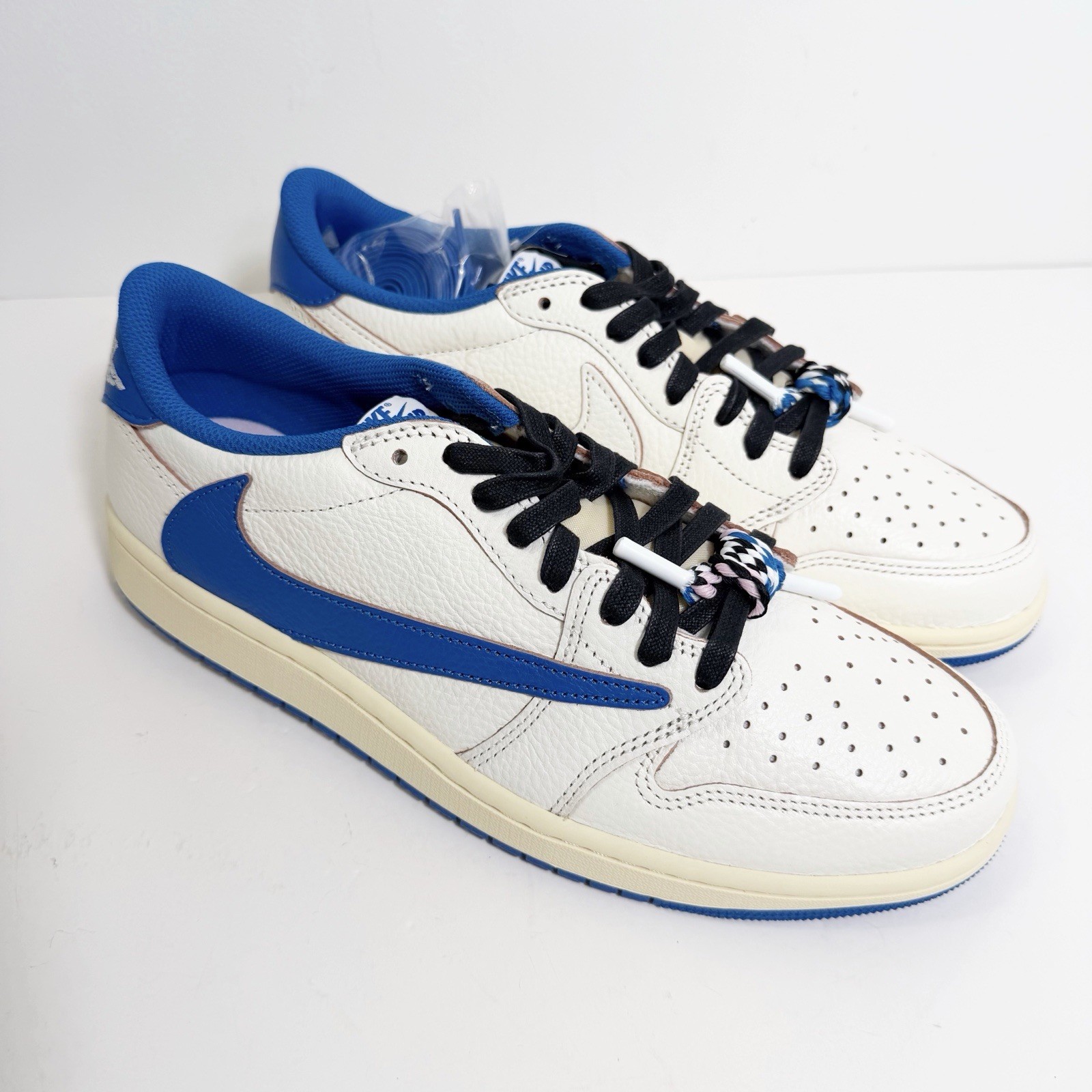 Nike Travis Scott X Fragment Air Jordan 1 Retro OG Sail Military Blue Size 10