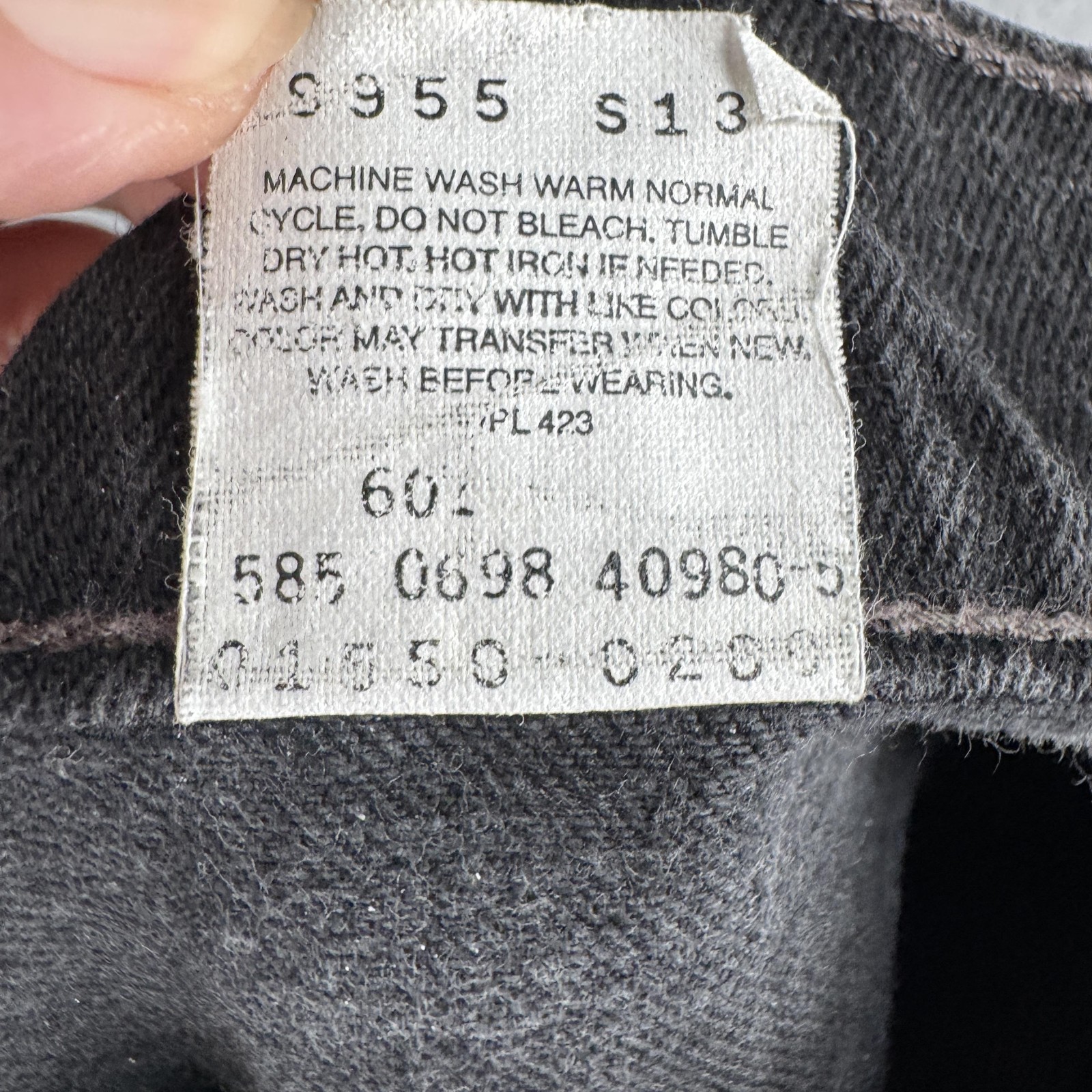 Vintage Levis 550 Jeans Mens 37×40 Charcoal Wash Black Relaxed Tapered USA 90s
