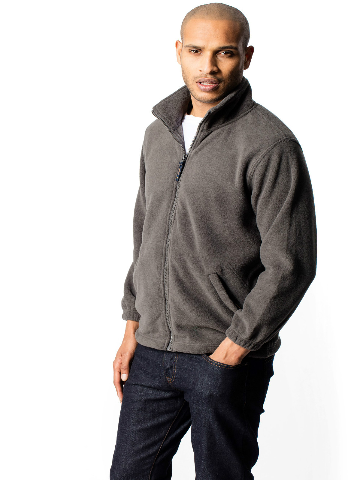 Heavyweight Work Wear Embroidered Fleece Jacket. FULL EMBROIDERED COLOUR LOGO
