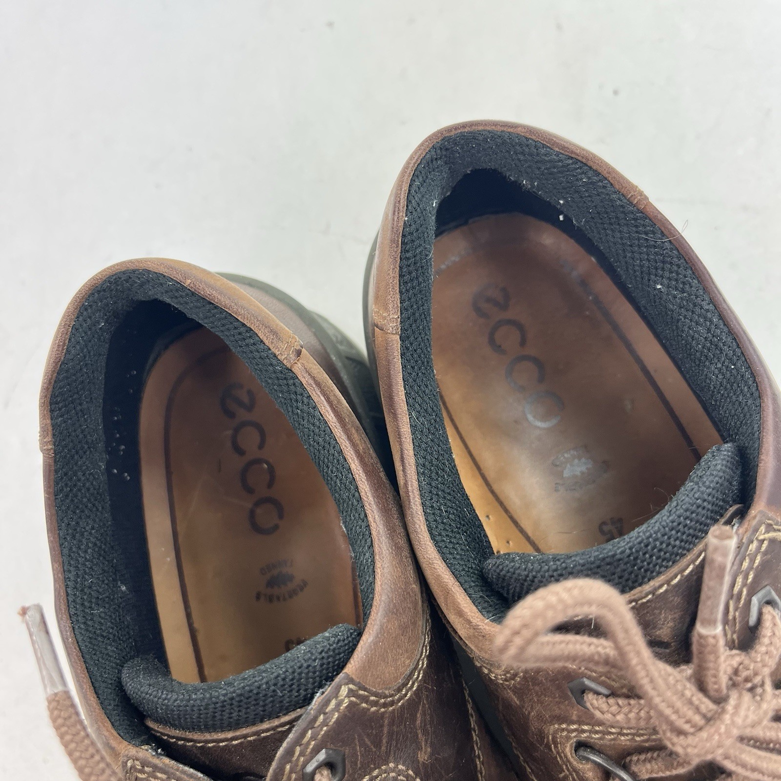 ECCO Track 25 Low II GoreTex Hiking Shoes Brown Leather Mens Size 11 US EU 45