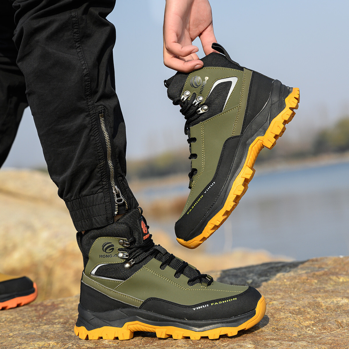 Waterproof Work Boots Mens Safety Shoes Steel Toe Botas De Trabajo Para Hombre
