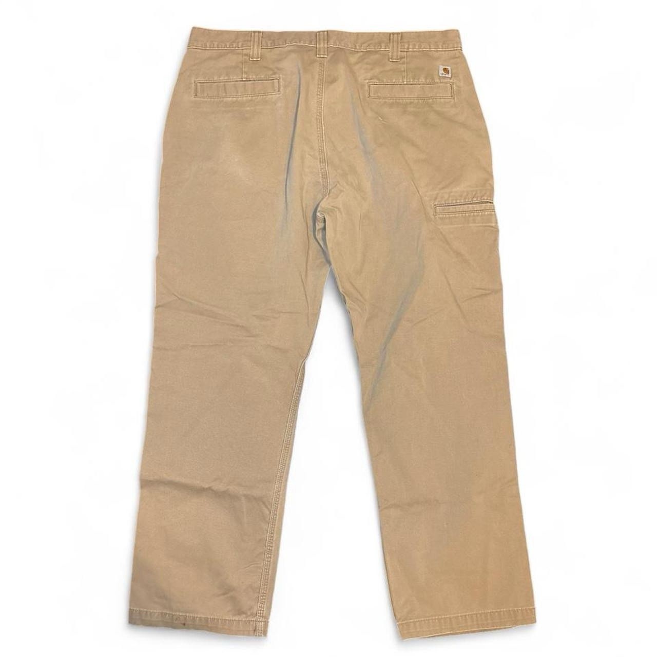 Carhartt Men’s Relaxed Fit Canvas Work Pants Tan Khaki Carpenter Dungaree 38”