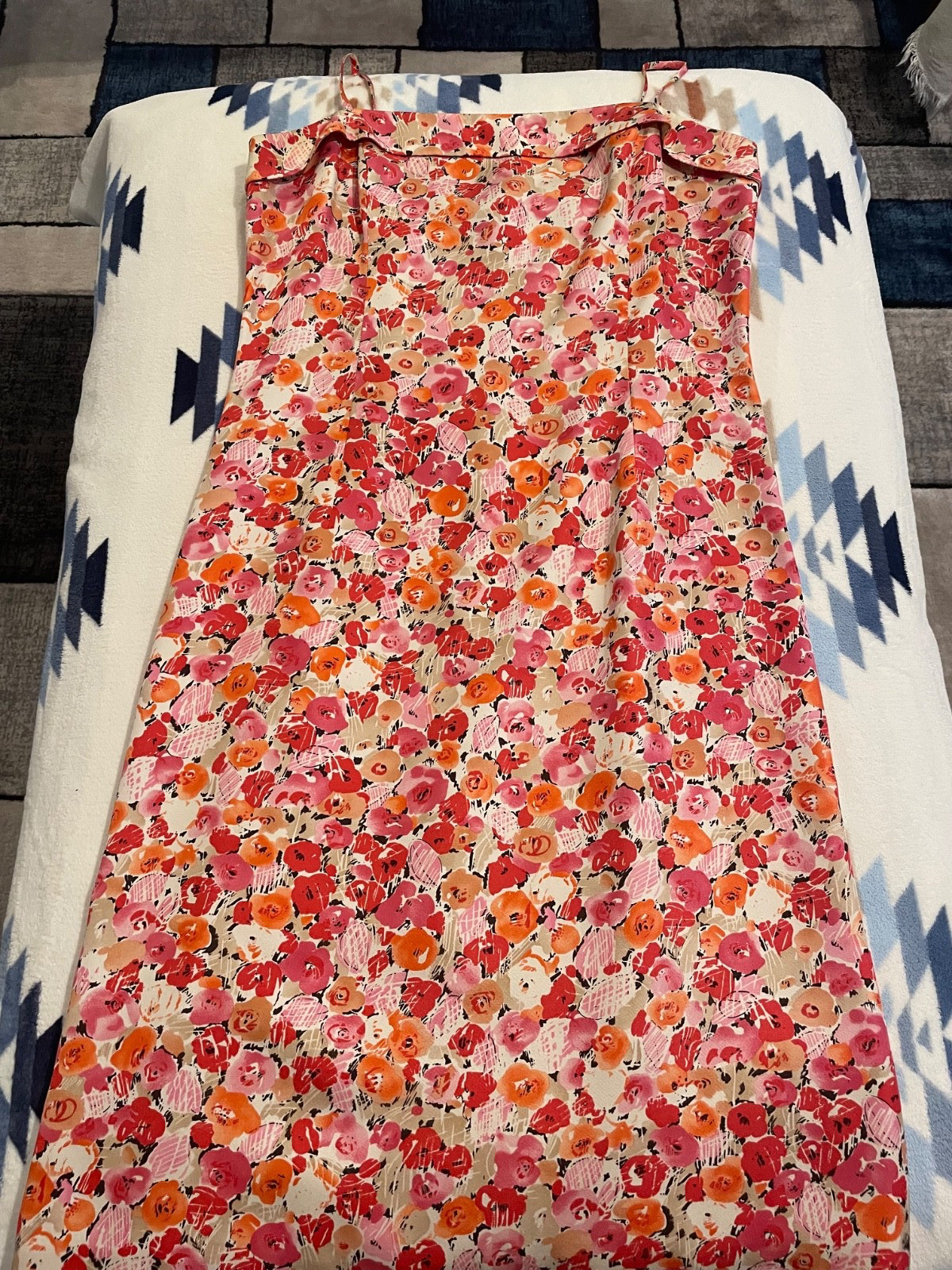 Ann Taylor Silk Floral Slip Dress Women’s Size 6 Pink Orange Spaghetti Strap