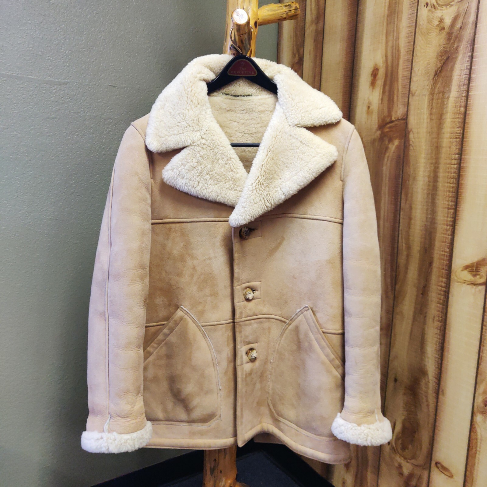Vintage Shearling Leather Coat by Arthur Norgaard of Birch Creek Custom Made (M)