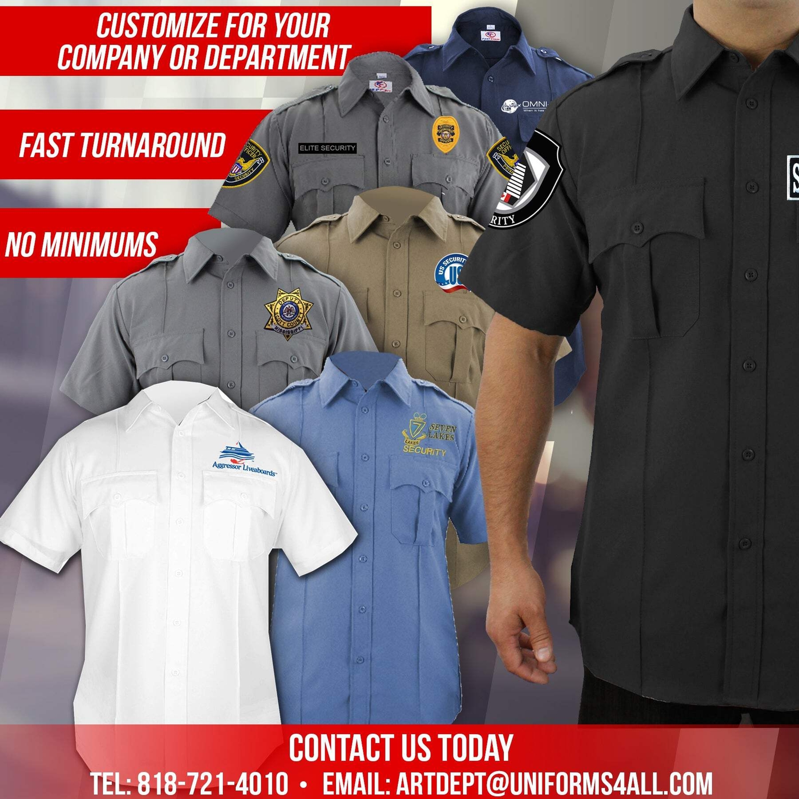 First Class 100% Polyester Two Tone Long Sleeve Uniform Shirt