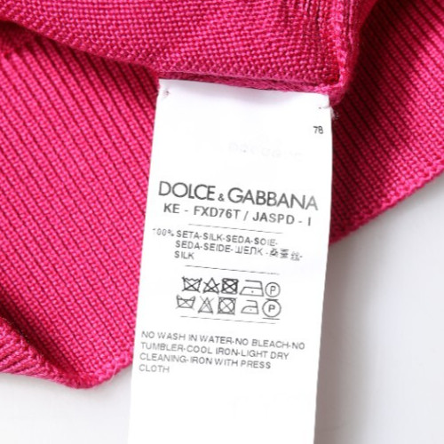 DOLCE & GABBANA Top Pink Silk Knitted Turtleneck Cropped Top IT40/US6/S 750usd