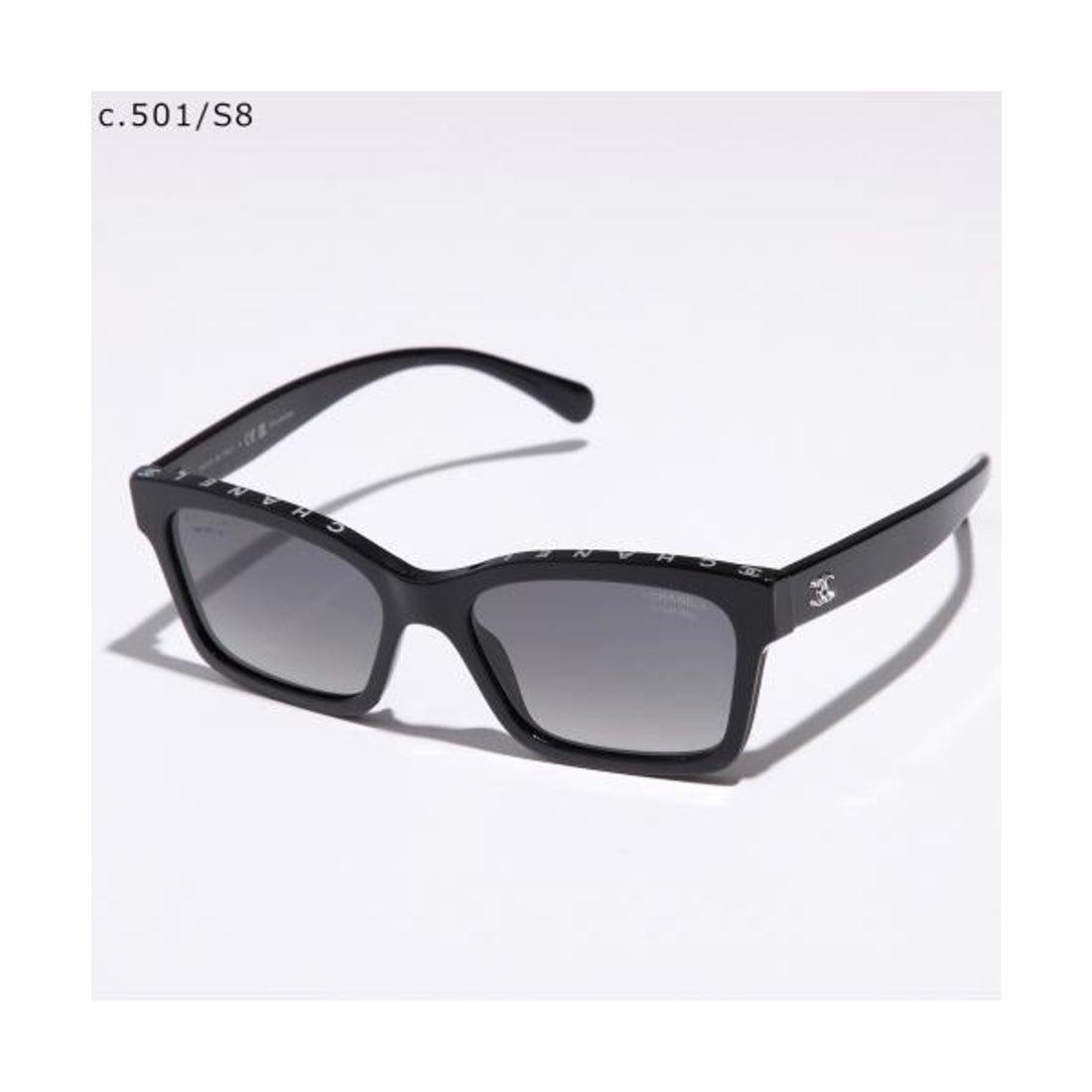 CHANEL CH5417 C501/S8 Polarized Square Sunglasses Black Gray Gradient