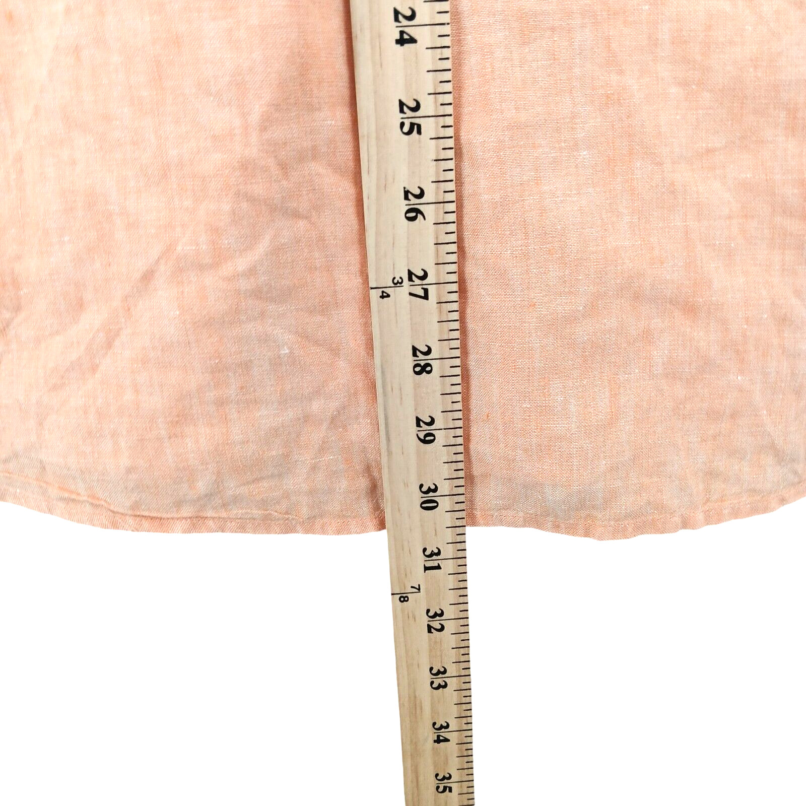 Bowen & Wright Shirt Mens Medium Orange 100% Linen Button Up Long Sleeve Casual