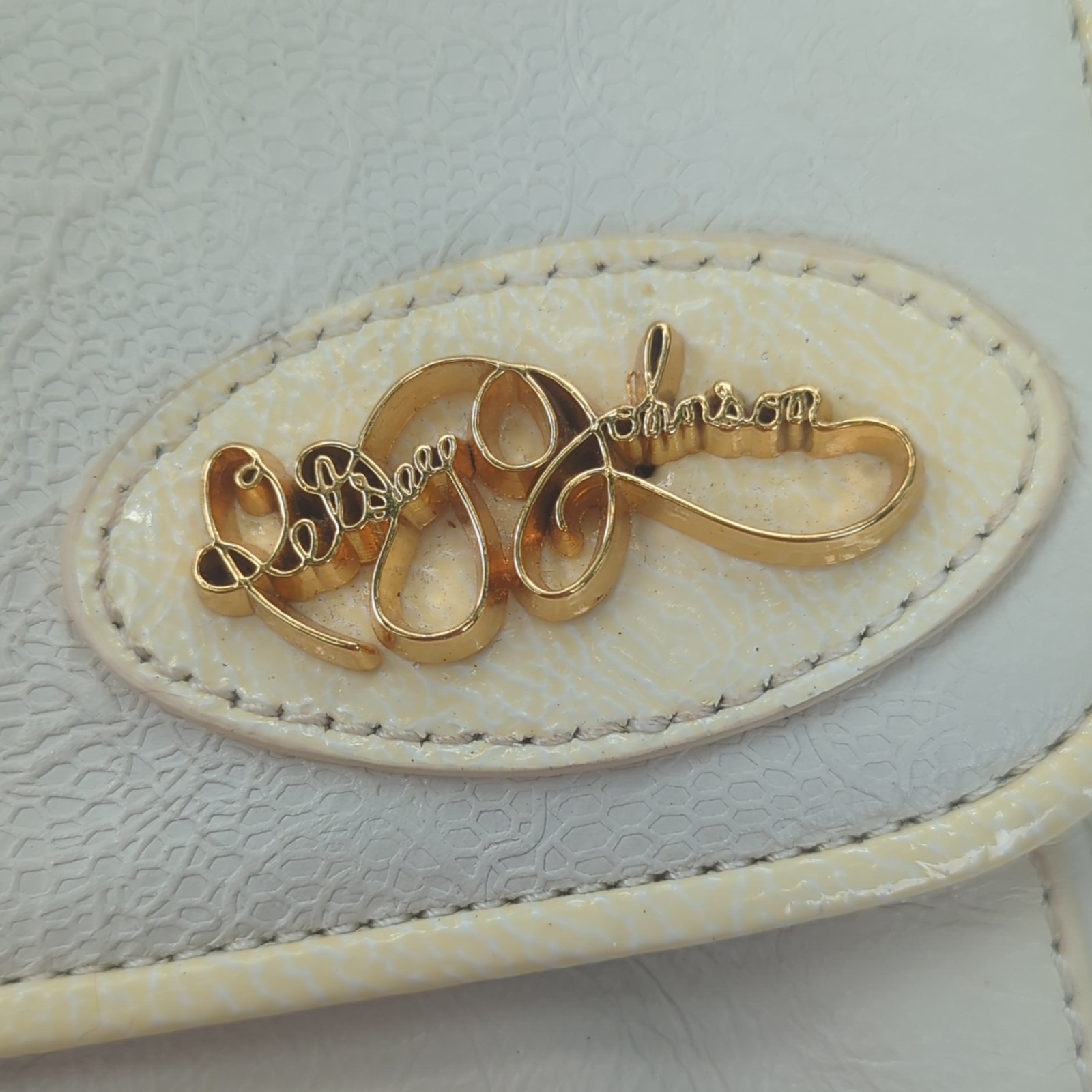 Betsey Johnson Ivory Small Shoulder Bag Gold Chain Strap Pink Gingham Lining