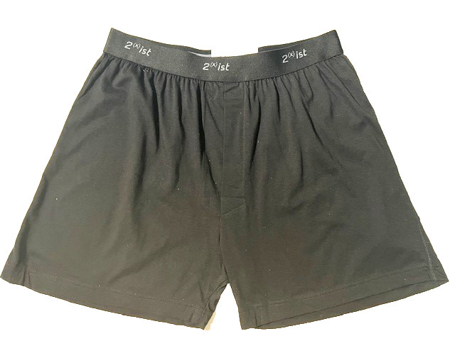 New 2(X)IST Black Cotton Knit Boxer Short Underwear sz M #706 2xist Vintage