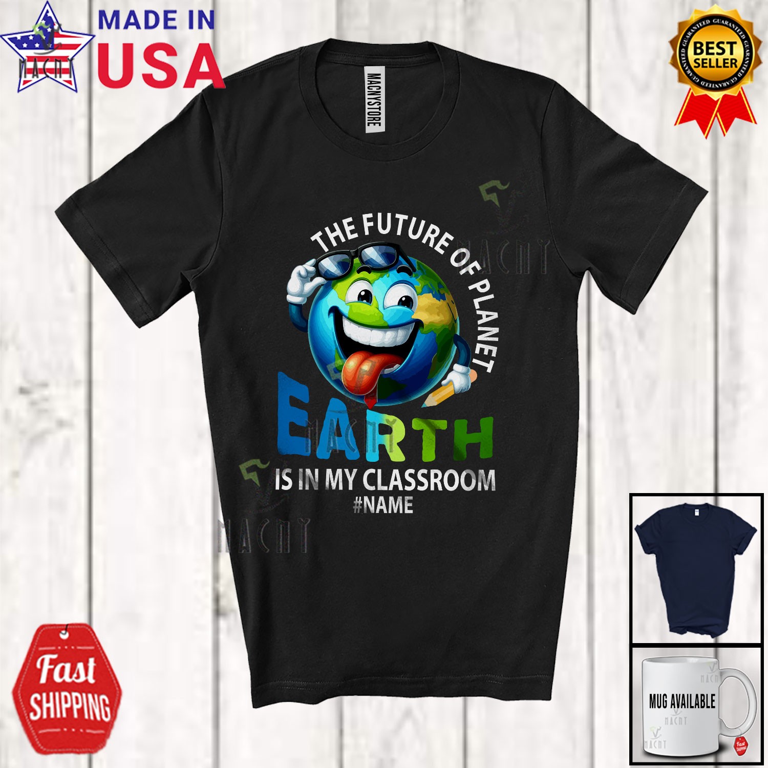 Future Of Planet Is In My Classroom; Lovely Earth Day Custom Name Teachers Shirt