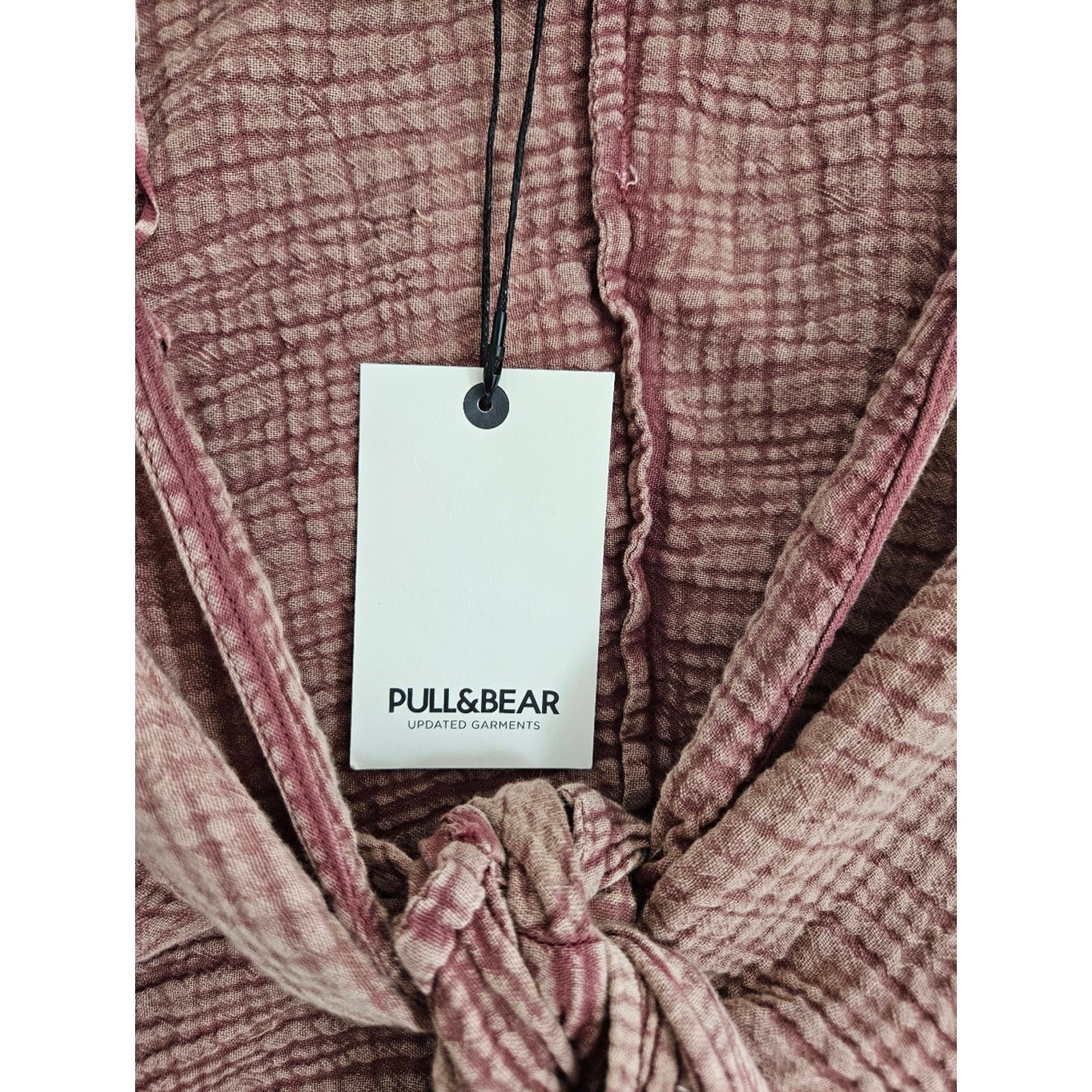 Pull&Bear Dusty Pink Tie-Front Cropped Top