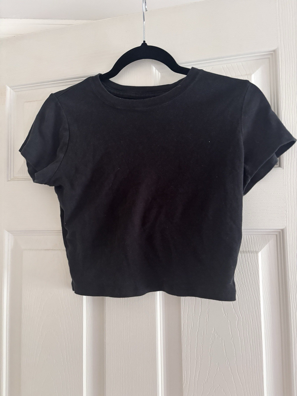 Hollister Basic Black Crop Top Size Medium