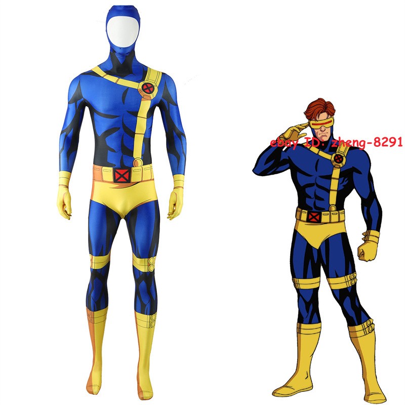 Adult Kids X-Men ’97 Cyclops Jumpsuit Cosplay Costume Scott Bodysuit Halloween