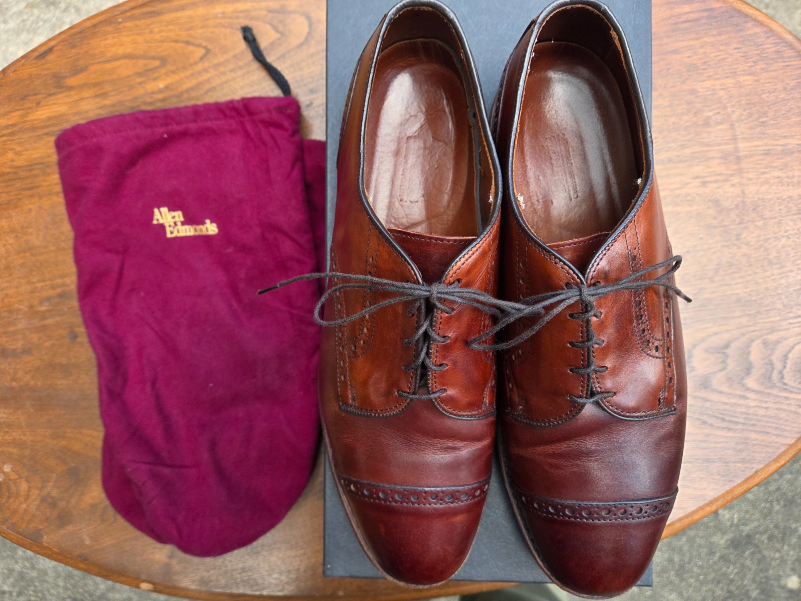 Allen Edmonds Benton Men’s Dress Vintage Shoes Size 10D chili brown leather