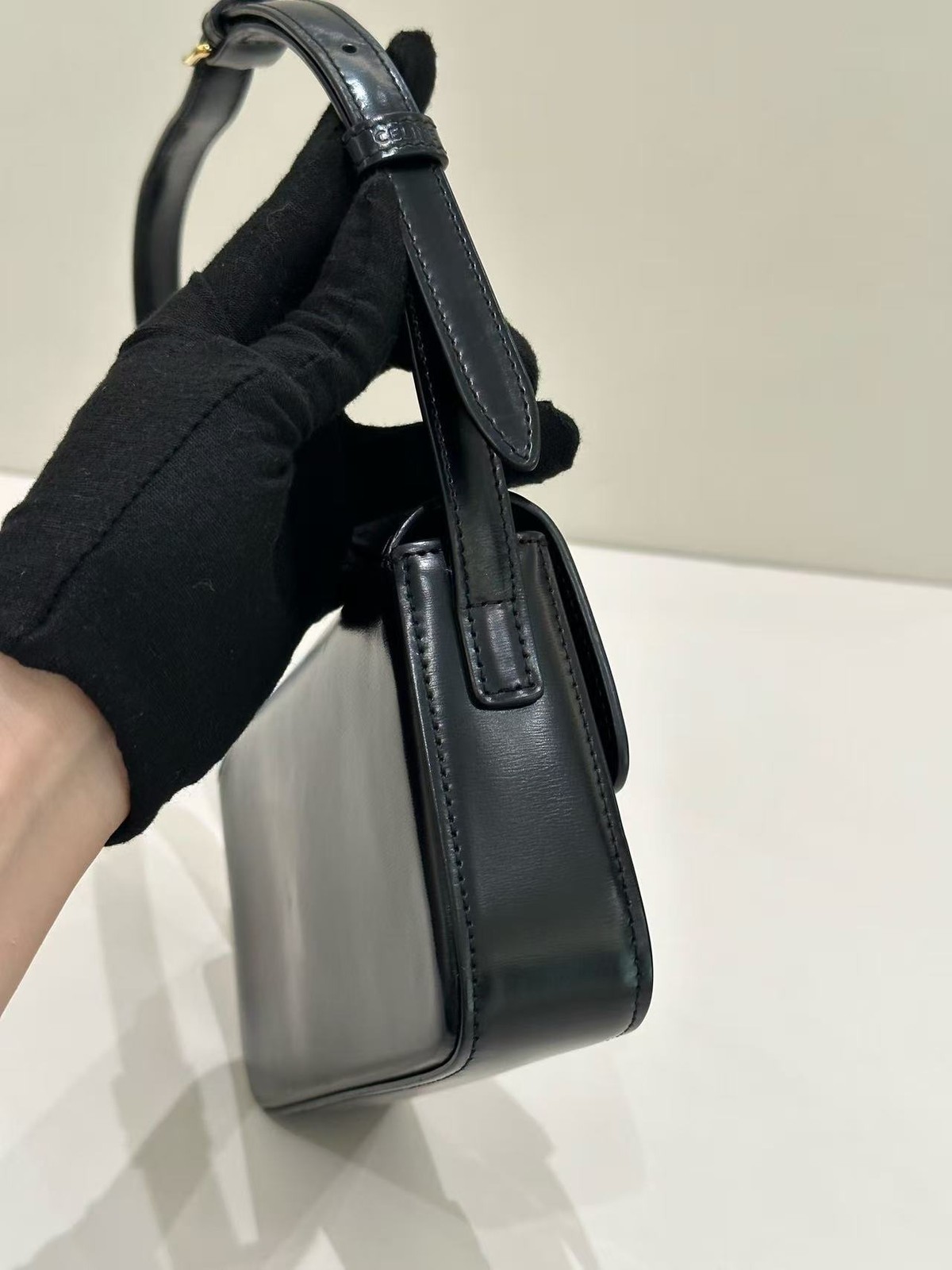 Celine Triomphe Shoulder Bag Black Crossbody bag almost brand new