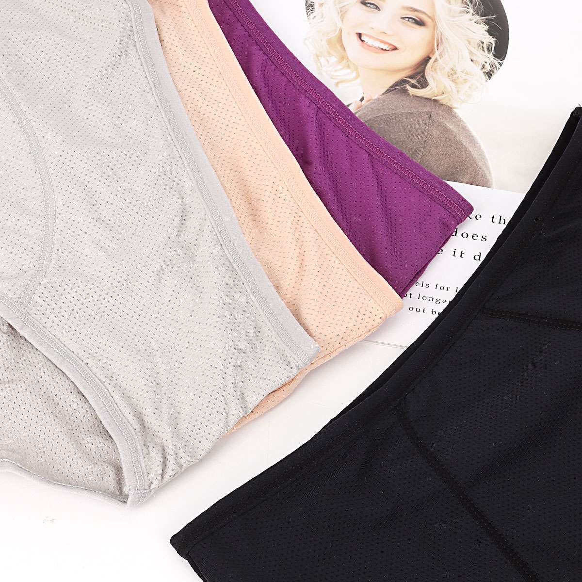 4pcs Womens Menstrual Period Leak-Proof Briefs Cotton Panties Knickers Underwear