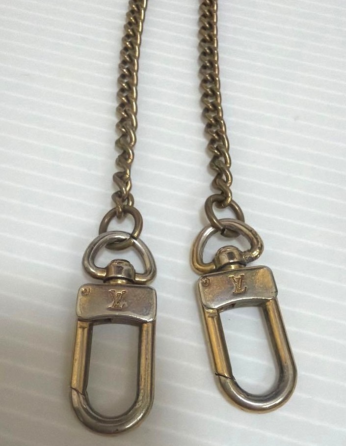 Louis Vuitton Wallet Chain Strap Gold Tone Metal Clasp 32cm 12.6in Auth Used