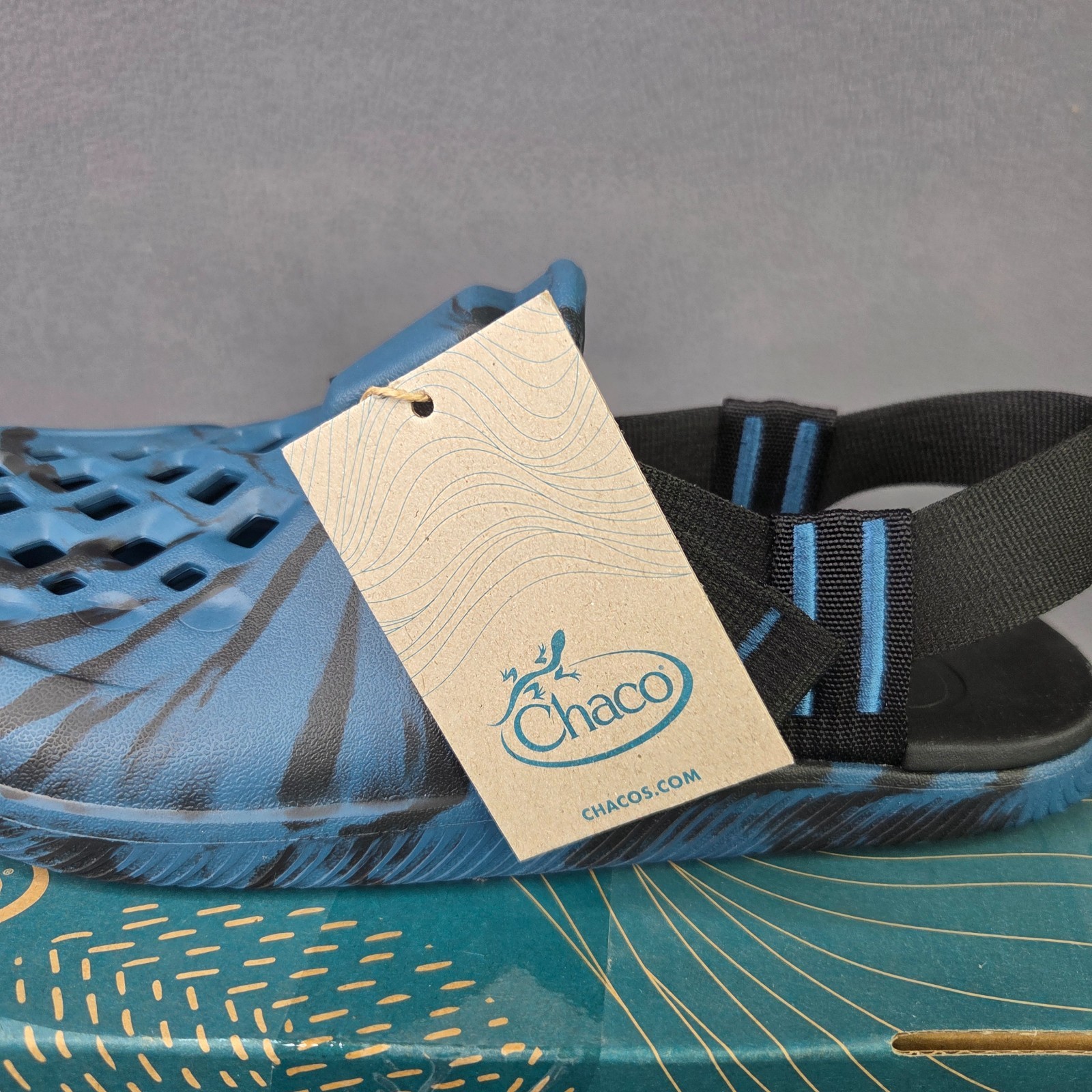 Chaco Shoes Mens Size 7 Blue Black Camo Sandals Performance Water Hiking Outdoor