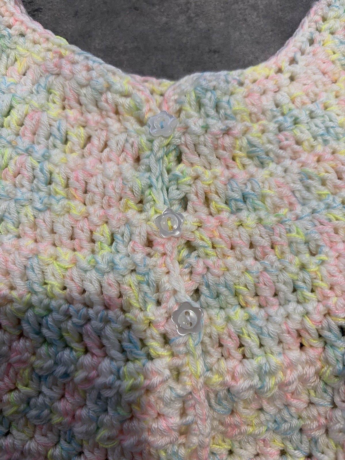 Handmade Crochet Baby Layette Set 4pc Sweater Pants Hat Booties 0-3 mo