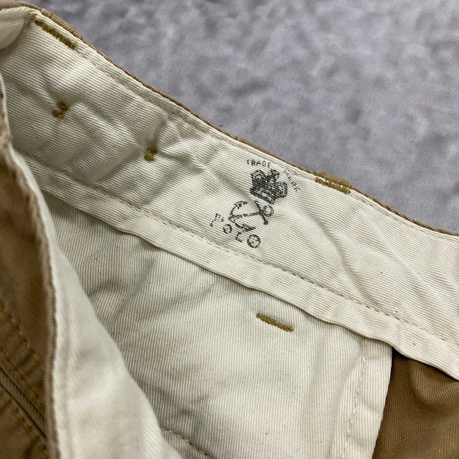 Vintage Polo Ralph Lauren Officer Trousers Chino Pants Beige Khaki W34 L34