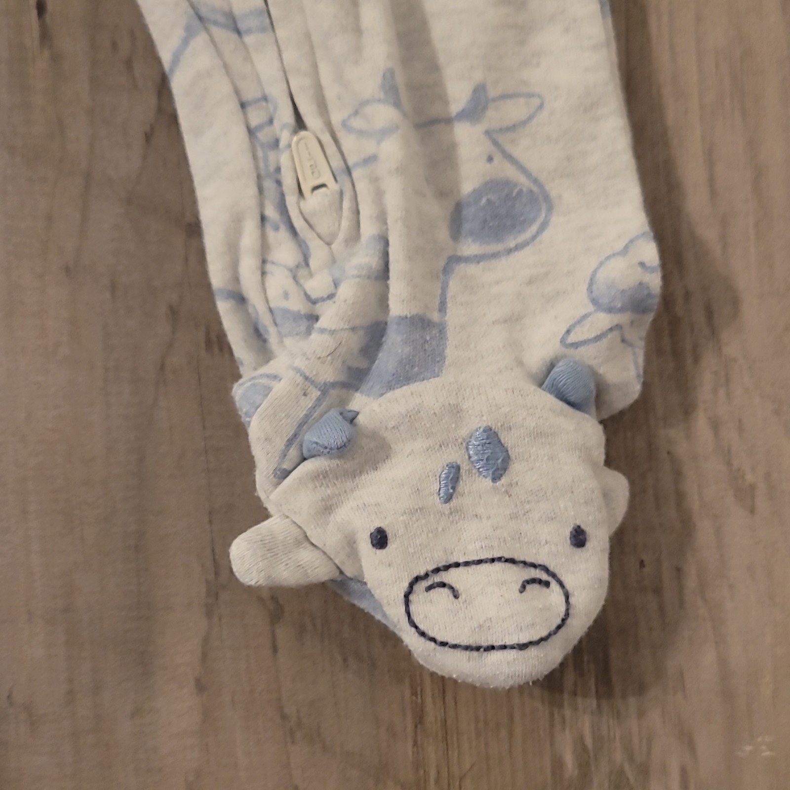 Carter’s 3M Gray/Blue Footed 2 Way Zippper Sleeper With Farm Animals-Gender Neut