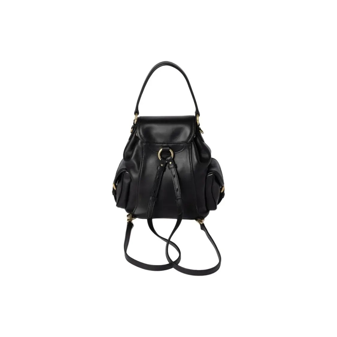 MIU MIU Engraved Logo Backpack Unisex Black 7×4.5×8.6 in