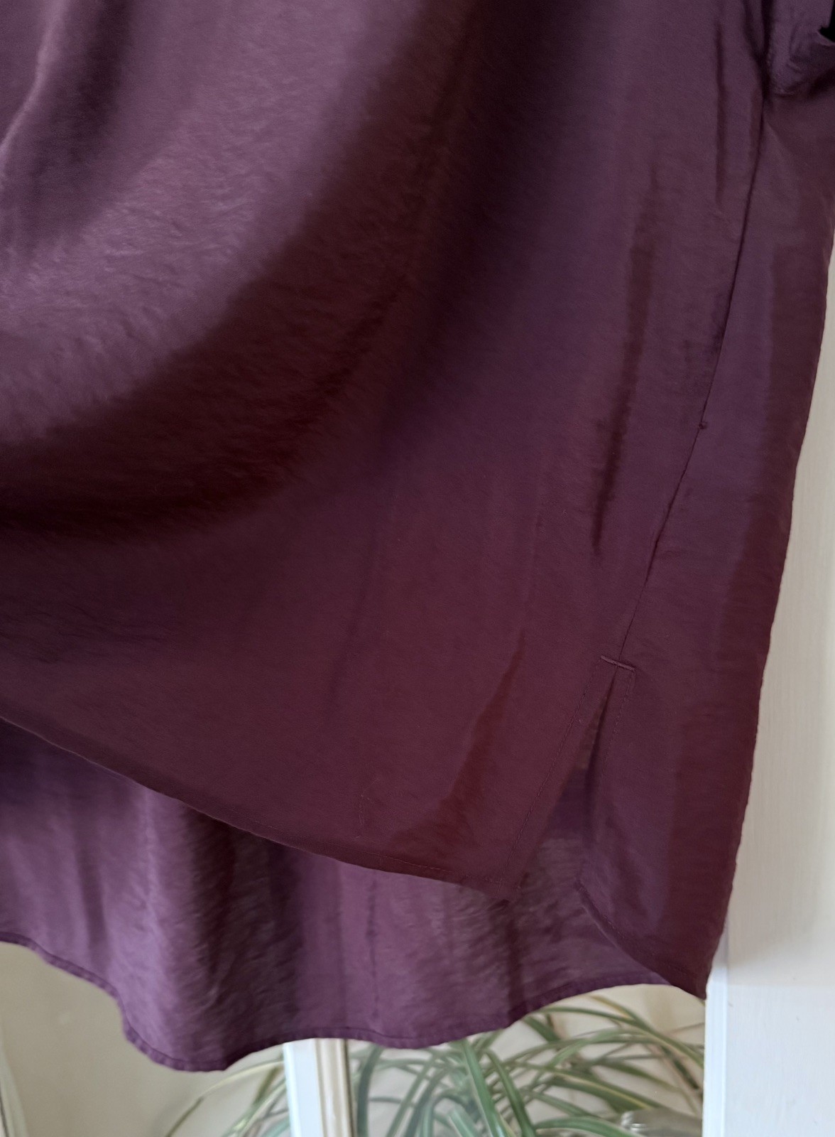 Next Burgundy/Purple Soft Texture Collared Pullover Shirt Blouse Size 18