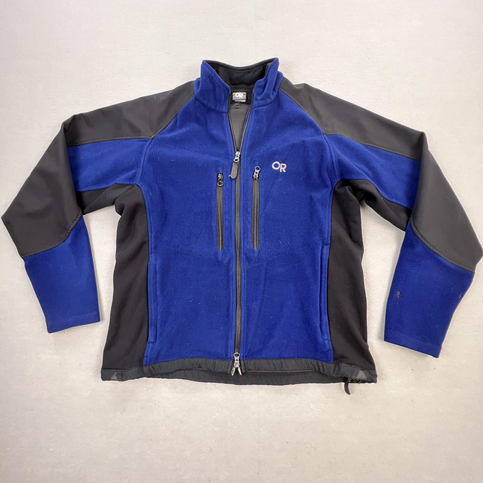 VTG Outdoor Research Ceres Tech Jacket Mens XL Blue Fleece Full Zip USA Hiking