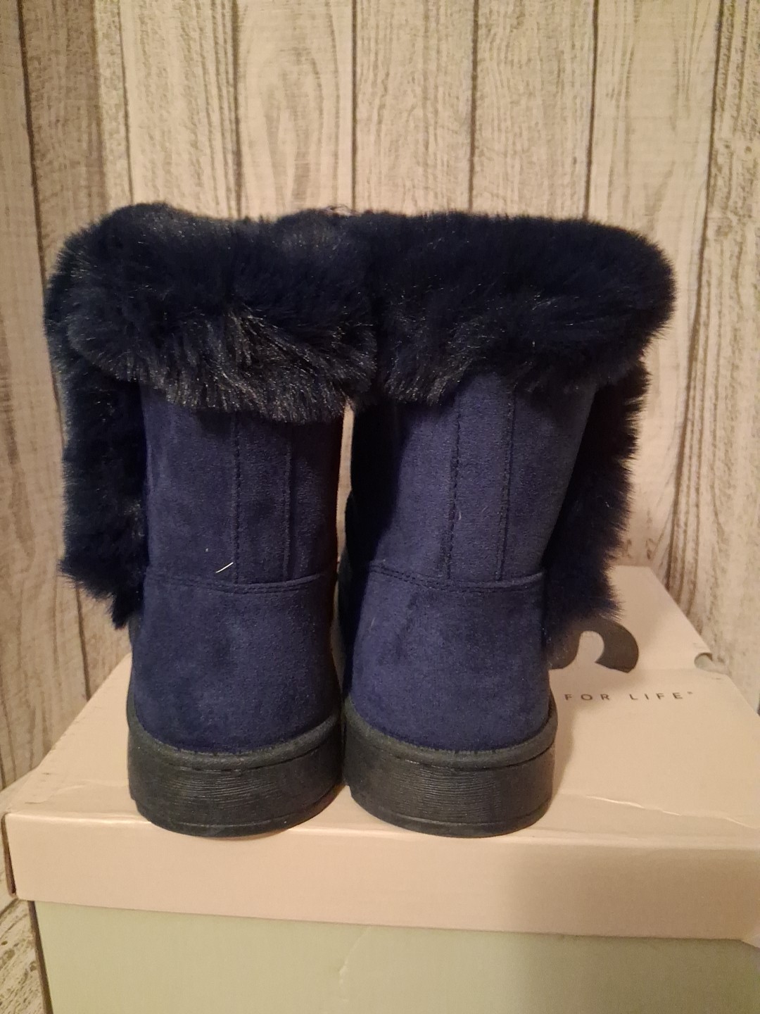 Kohl’s Blue So Good for Life Paulina Snow Boots Faux Suede Size 10 New