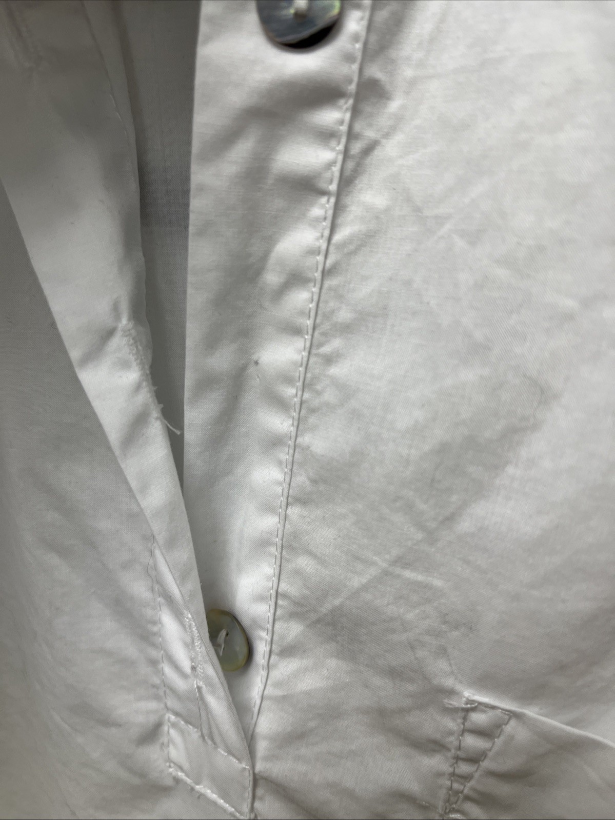 ALEMBIKA WHITE Freedom Flounce LONG SLEEVE TUNIC TOP MADE IN ISRAEL Lg Nice