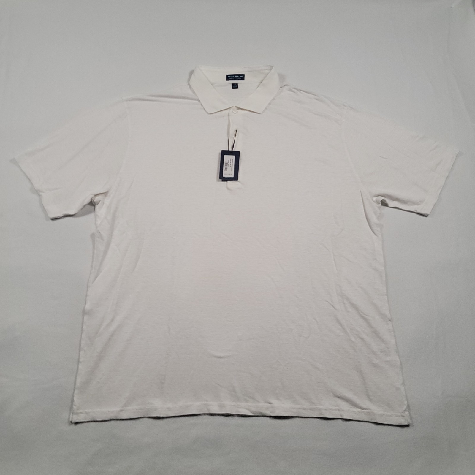 Peter Millar Crown Crafted Greystone Polo Men XXL White Almond 100% Linen