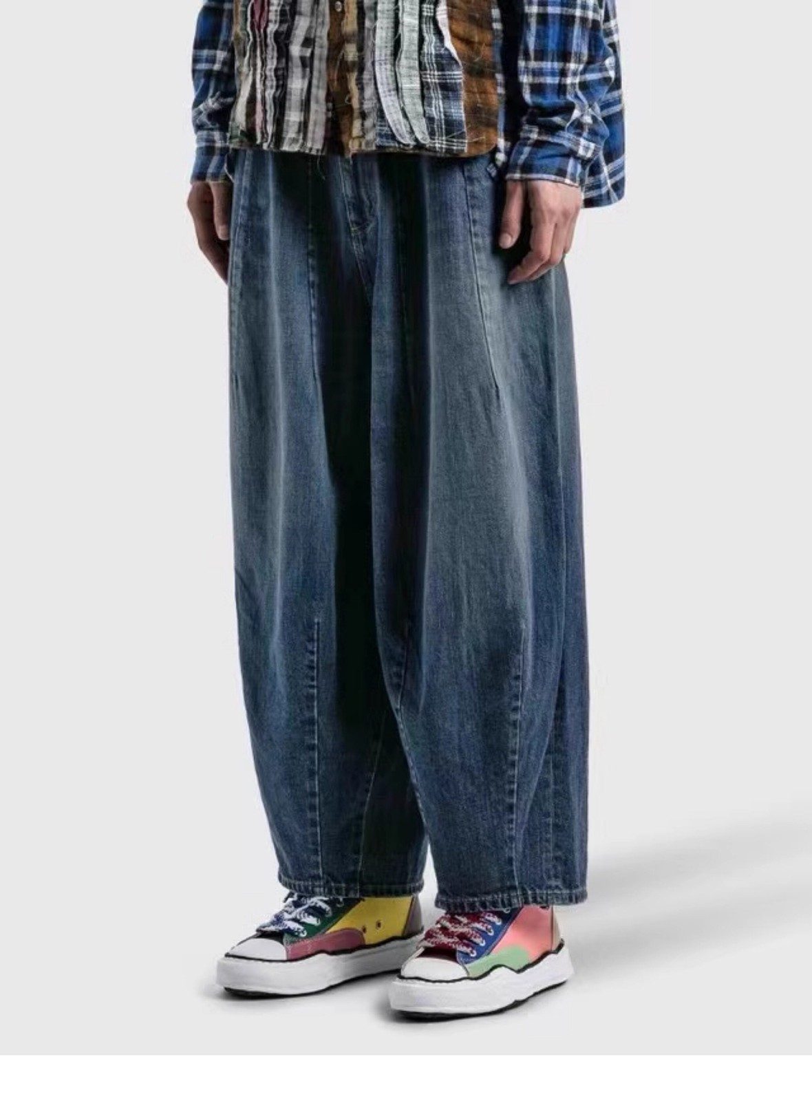 Needles 24SS Vintage Washed Denim Pants Relaxed Streetwear