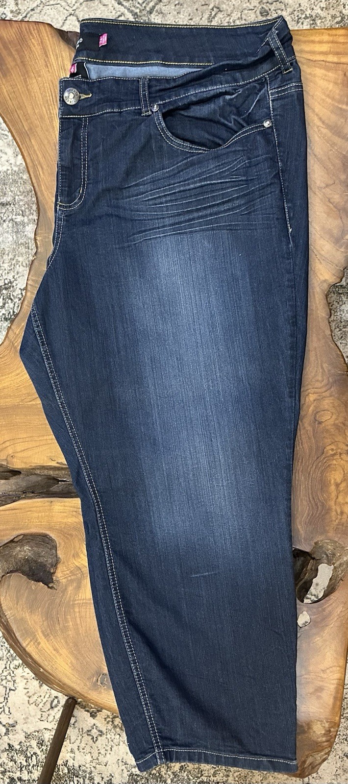 Torrid Denim Women’s Plus Size 26 Dark Blue Jeans 26” Inseam Zipper Ankles Taper
