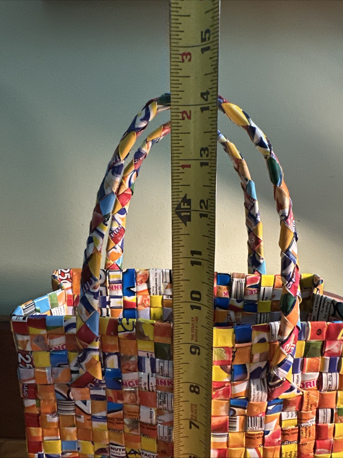 Drink /Candy Wrapper Purse Tote Multi Color Made of Recycled Wrappers