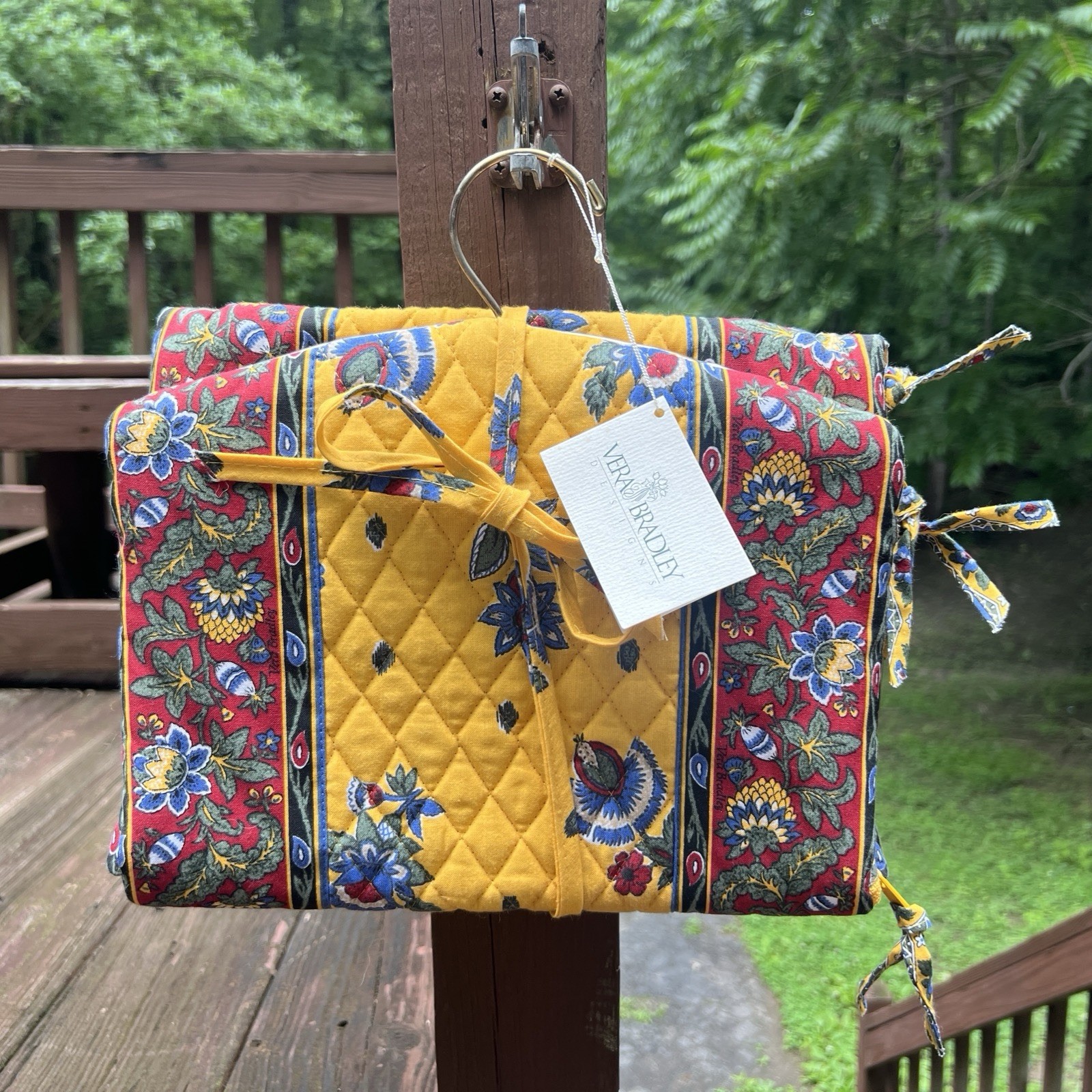 Vera Bradley 100% Cotton Feminine Floral French Yellow Hanging Organizer USA