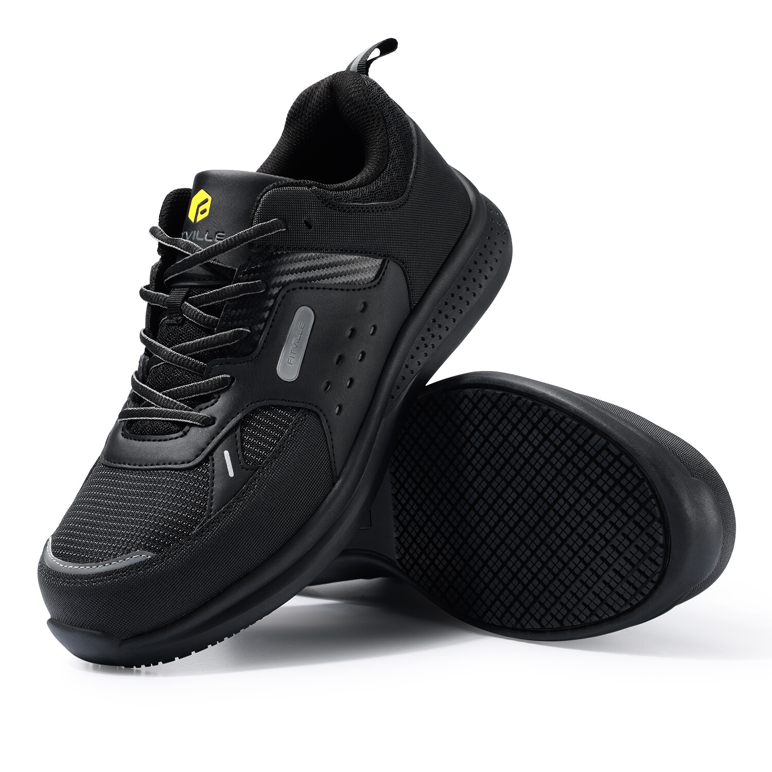 FitVille Men’s Work Shoes Safety Composite Steel Extra Wide Slip Resistant